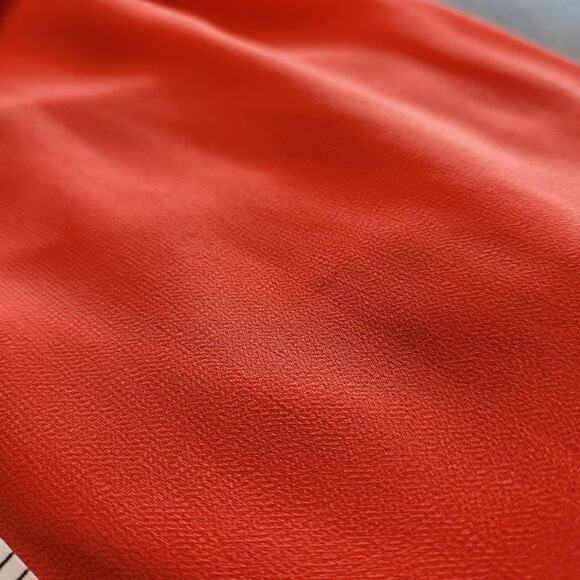 YA LOS ANGELES Coral Orange Silk Blend High-Neck Lined Mini Dress Womens Large L - Picture 11 of 12